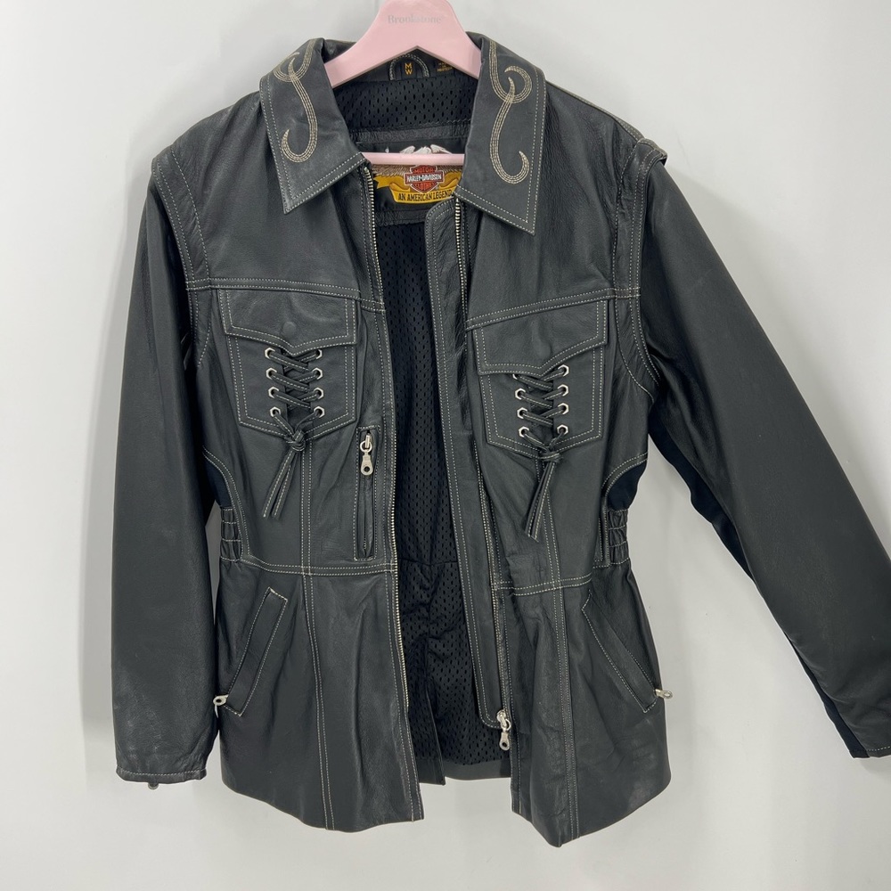 Harley-Davidson Women's Laredo Convertible 2-in-1 Leather Jacket / Vest - Medium